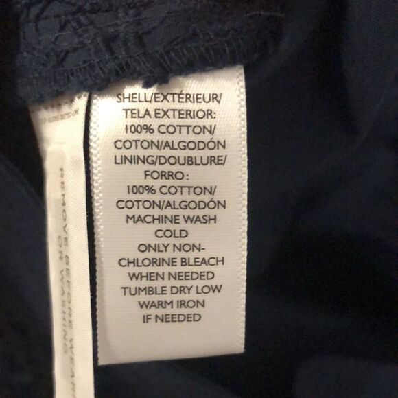 LOFT 6 Navy Eyelet Lace Pencil Skirt - Picture 7 of 8